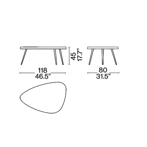 Mexique Outdoor Table Low by Cassina