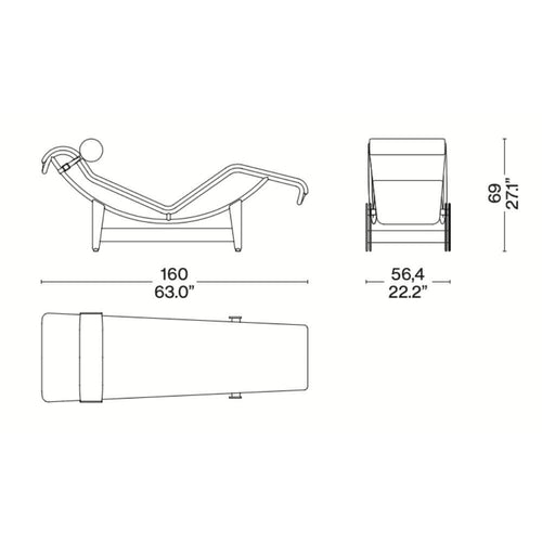 4 Chaise longue à réglage continu, durable