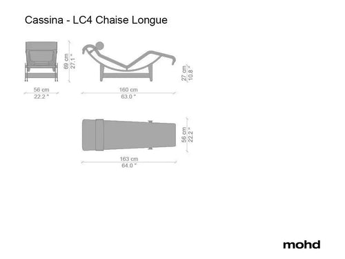 4 Chaise longue à réglage continu LCX by Cassina