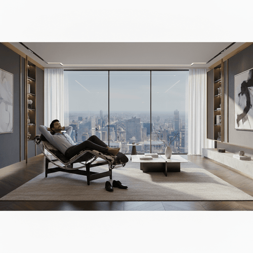 4 Chaise longue à réglage continu, durable Normandy spotted