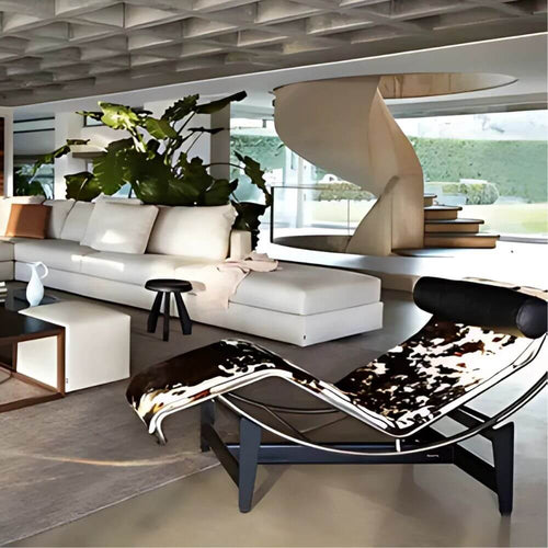 4 Chaise longue à réglage continu, durable Normandy spotted