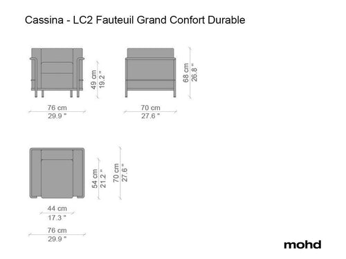 2 Fauteuil Grand Confort, Petit Modèle by Cassina